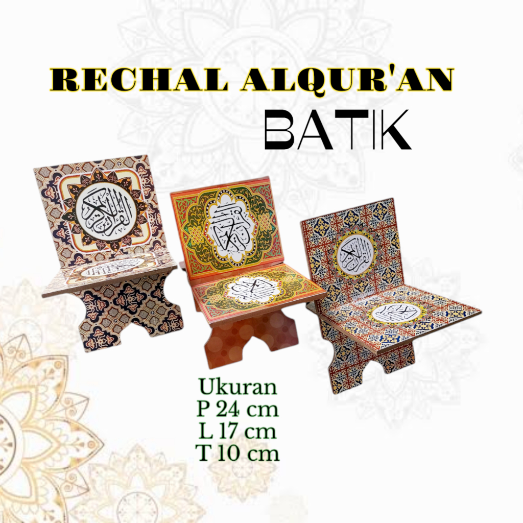 Rekal Alquran Meja Mengaji Rekal Lipat Motif Random