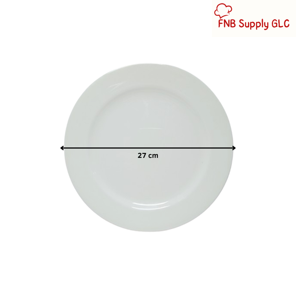 Piring Makan DInner Plte Putih diameter 27 cm ST James