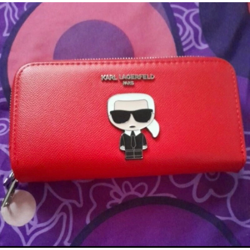 dompet karl lagerfeld merah  with box