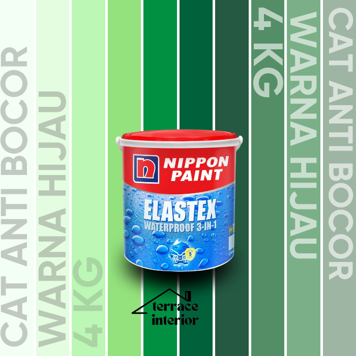 Cat Pelapis dan Anti Bocor Nippon Paint Elastex Warna Hijau 4 KG