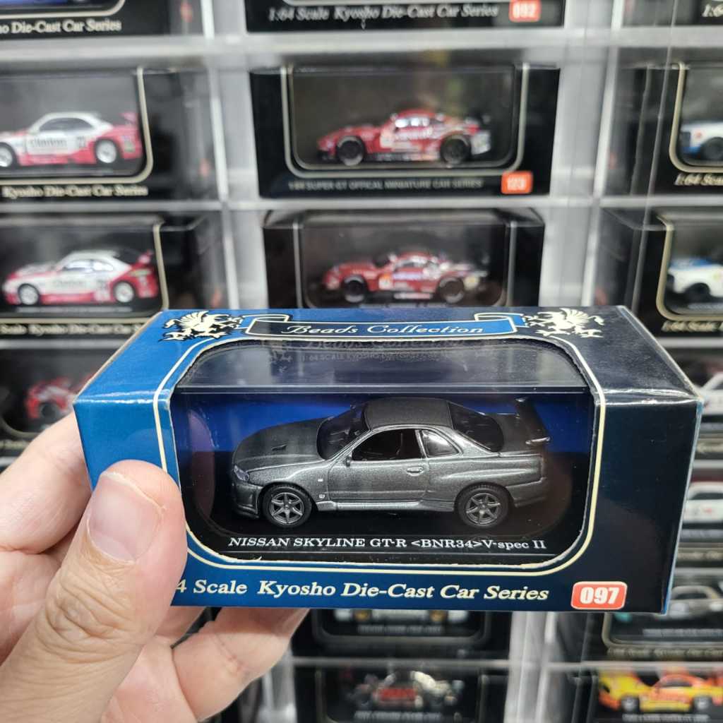 Rare Item KYOSHO Beads Japan Skyline R34 GT-R Vspec II Diecast Mobil 1/64 Inno G