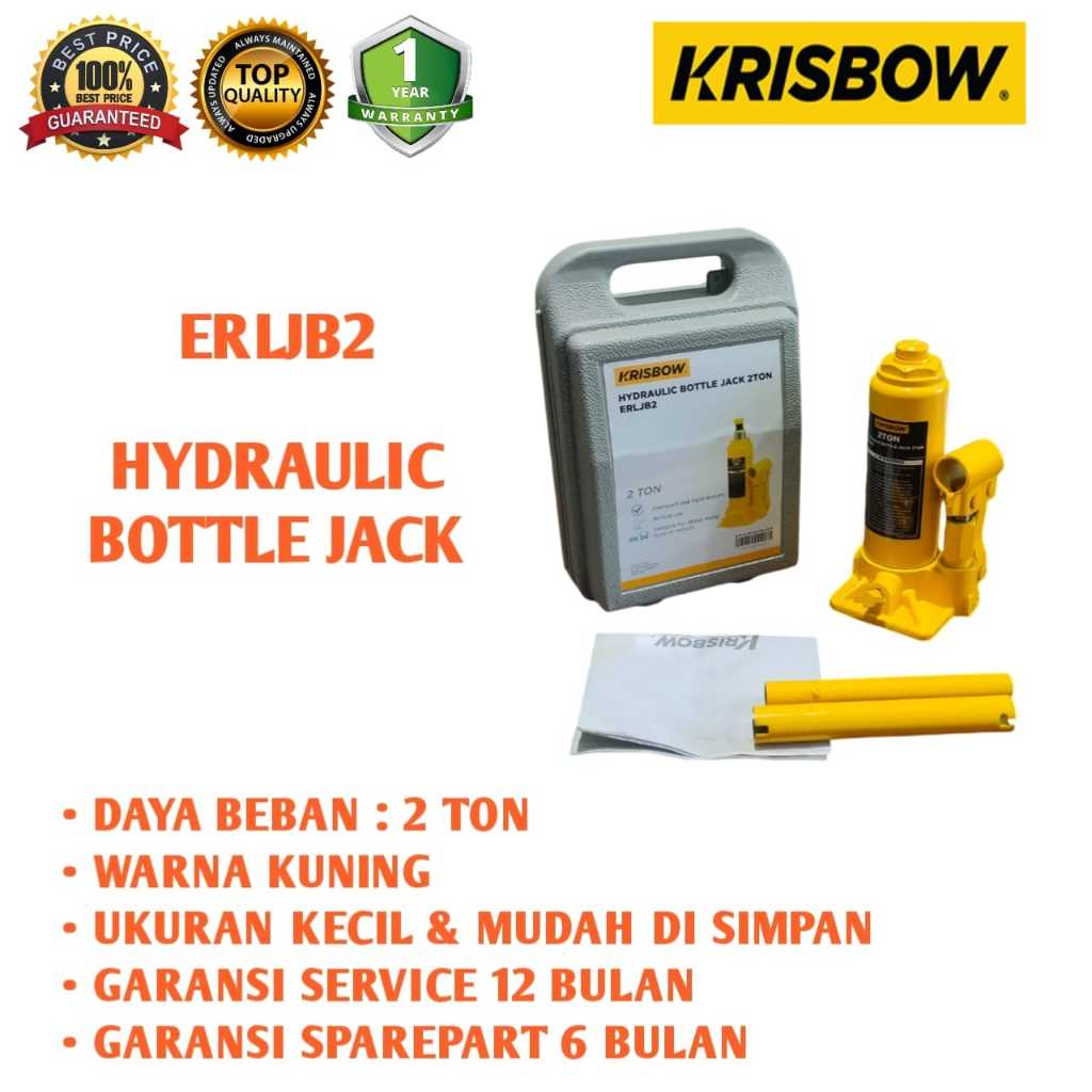 DONGKRAK MOBIL BOTOL 2 TON Krisbow Hydraulic Jack Dongkrak Botol 2 Ton Erljb2 Krisbow