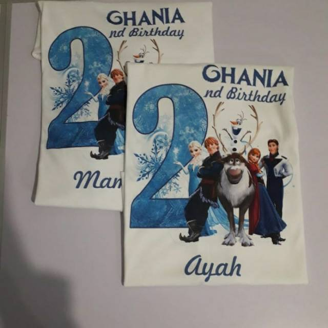 kaos frozen / kaos ultah couple family / kaos Elsa / kaos elsa Frozen/ atasan anak perempuan / atasa