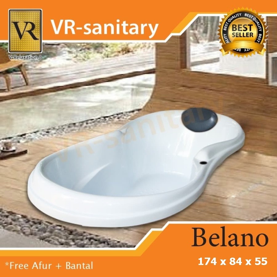 VR Bathtub Long Belano + Whirlpool Jacuzzi