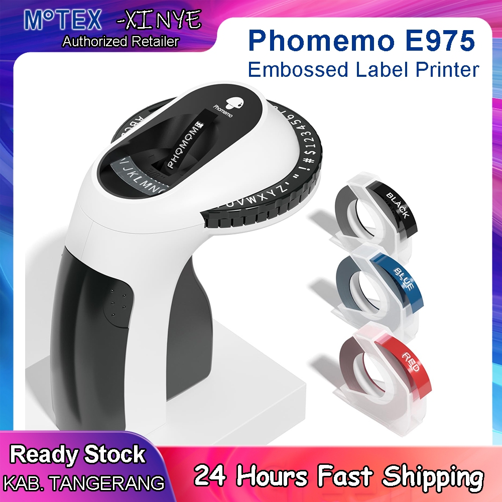 

Phomemo Embossing Label Maker E975 Vintage Retro Embossed Labeler, 3D Old School Label Makers Handheld Manual Label Maker Machine Printer