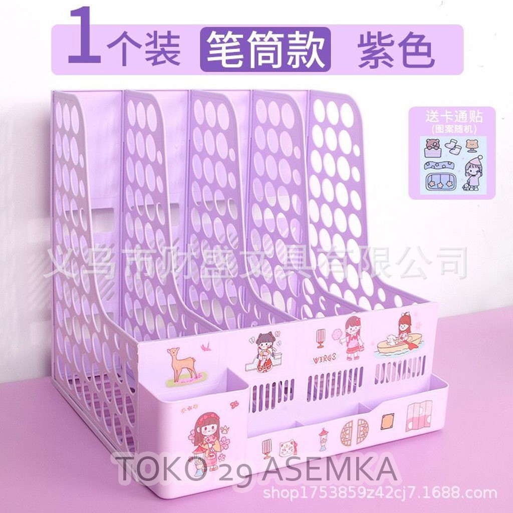 Ay00 RAK ORGANIZER BUKU 8 SEKAT DIY BAHAN PLASTIK MULTIFUNGSI WARNA WARNI ALAT TULIS RAK