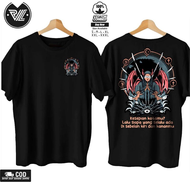KAOS DISTRO KESEPIAN KATAMU LALU SIAPA YANG SELALU ADA // KAOS KATA KATA DISTRO