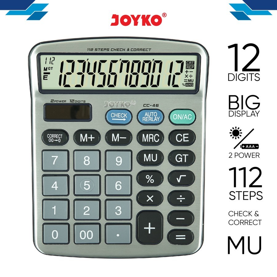 

Kalkulator Joyko / Calculator Joyko CC-46 12 Digits Check Correct