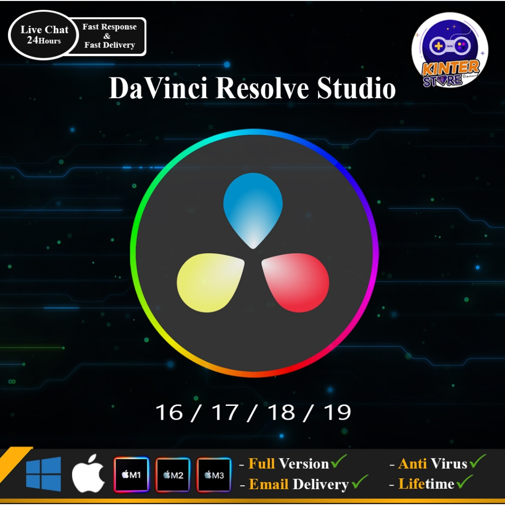 DaVinci Resolve Studio Win / Mac - M1 - M2 - M3 DaVinci Resolve Studio 16 17 18 19