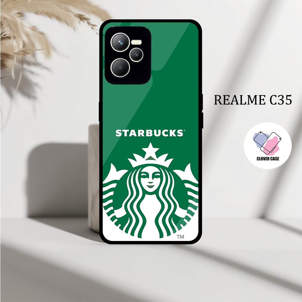 [TH61]  Case Glossy Case | REALME C35 | CASE KEKINIAN LUCU |  Casing Hp Kilau Motif STARBUCKS