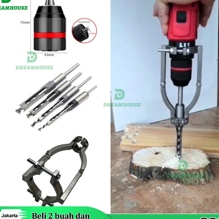 KF7 1PCS Mata Bor Putar Profesional 1Mm Mata Bor bobok kayu Persegi Hole Drill Bit  Mata Bor Persegi