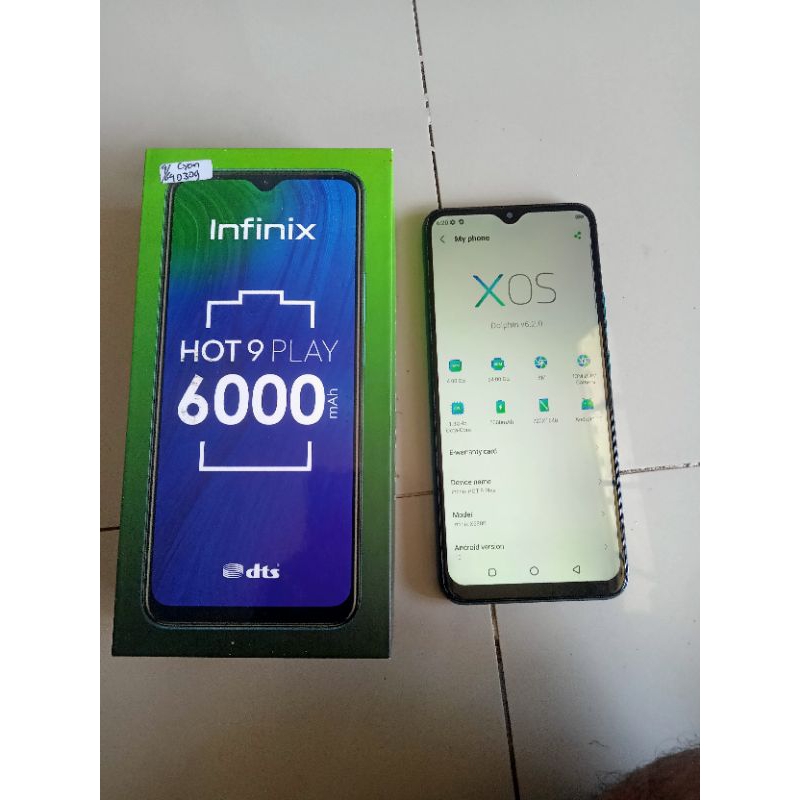 Infinix Hot 9 play Ram 4/64 GB second bergaransi