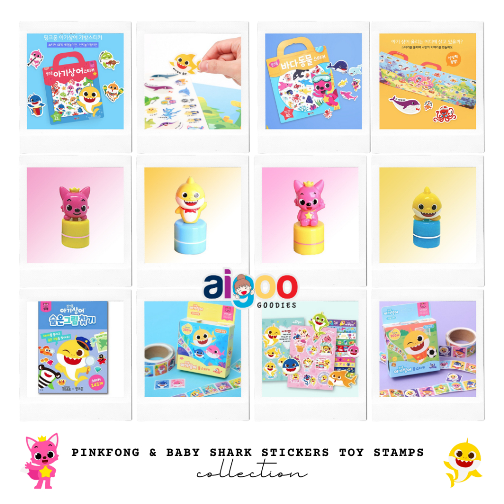 PinkFong Baby Shark Stickers Book / Toy Stamp / Stationery - ORI KOREA 100%