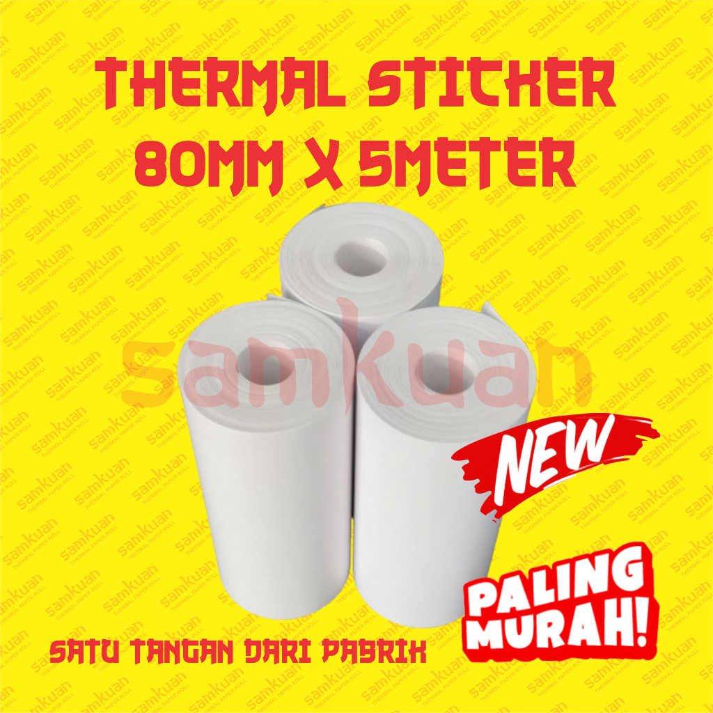 

LABEL STIKER 80MM STIKER LABEL THERMAL PRINTER 80MM 80X30 BLUETOOTH PAPERANG PREMIUM