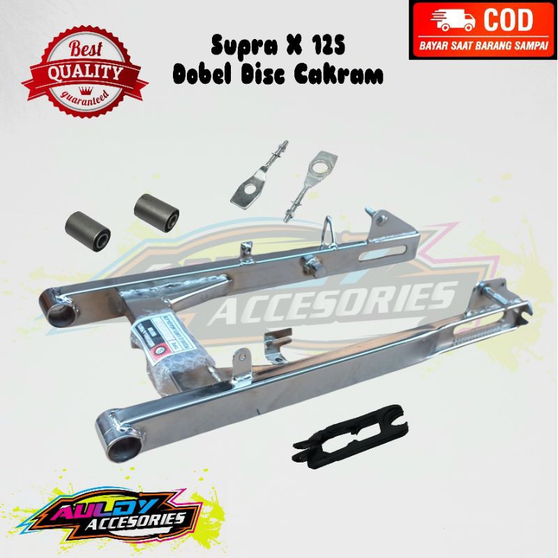 Fork Swing Arm Arem Lengan Ayun Honda Supra X 125 Dobel Disc Cakram Crom Full Set Standart Capit Uda