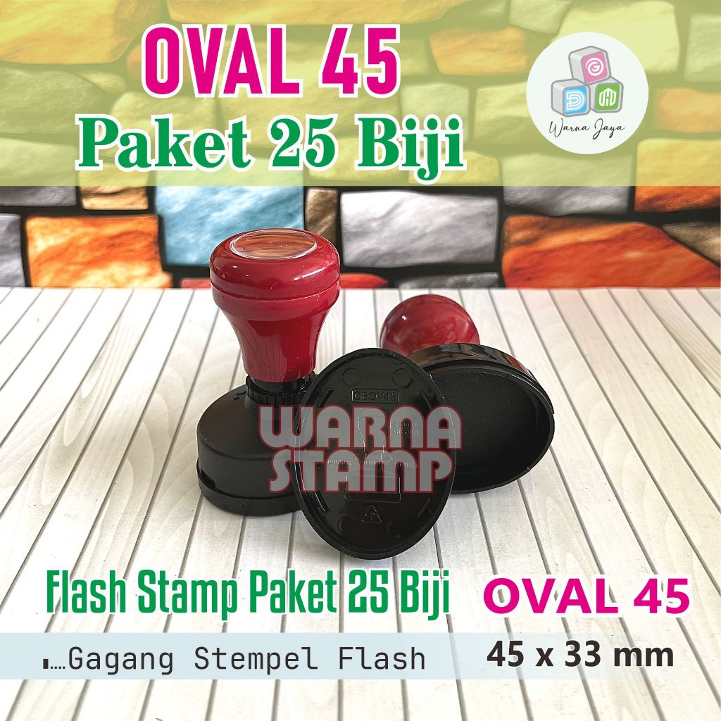 

Gagang Stempel Flash Oval 45 ( 33 x 45 mm ) Paket 25 Biji / Gagang Stamp Flash Oval / Hanya Gagang Saja