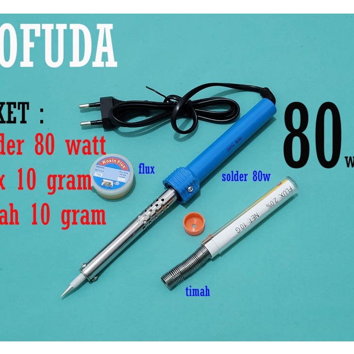 KP8 Paket solder listrik 8w tofuda  solder 8w  timah  flux  8 watt