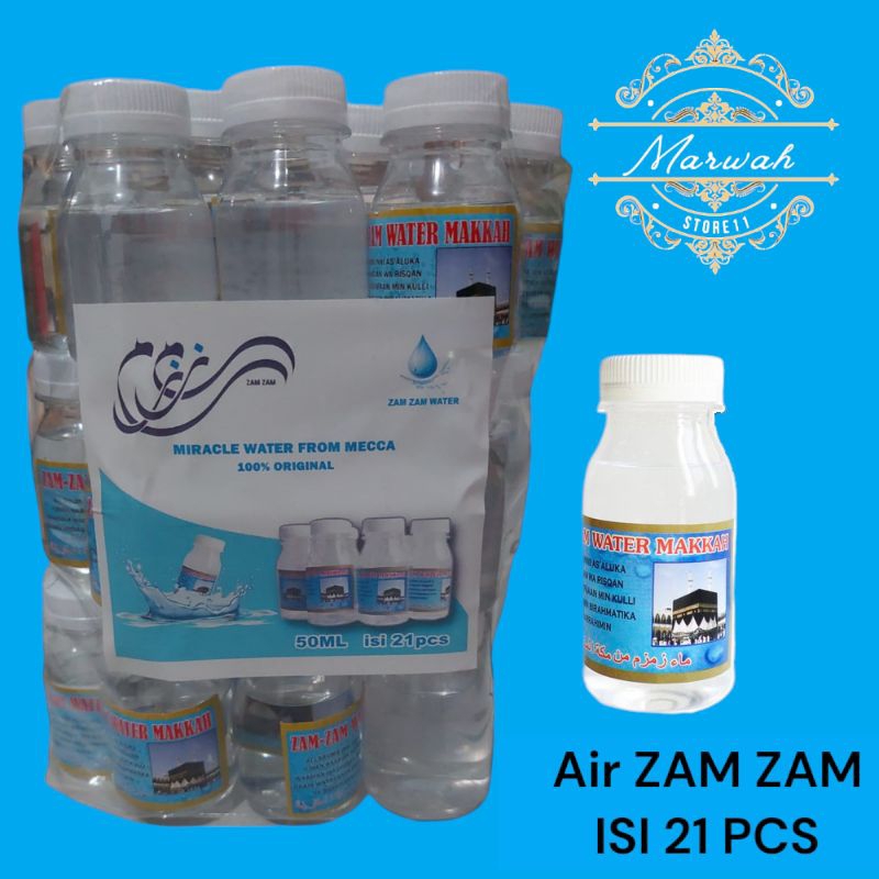 

Air zamzam sudah isi original isi 50pcs oleh oleh haji , umroh