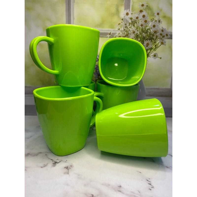 CANGKIR MELAMIN HIJAU 12PCS