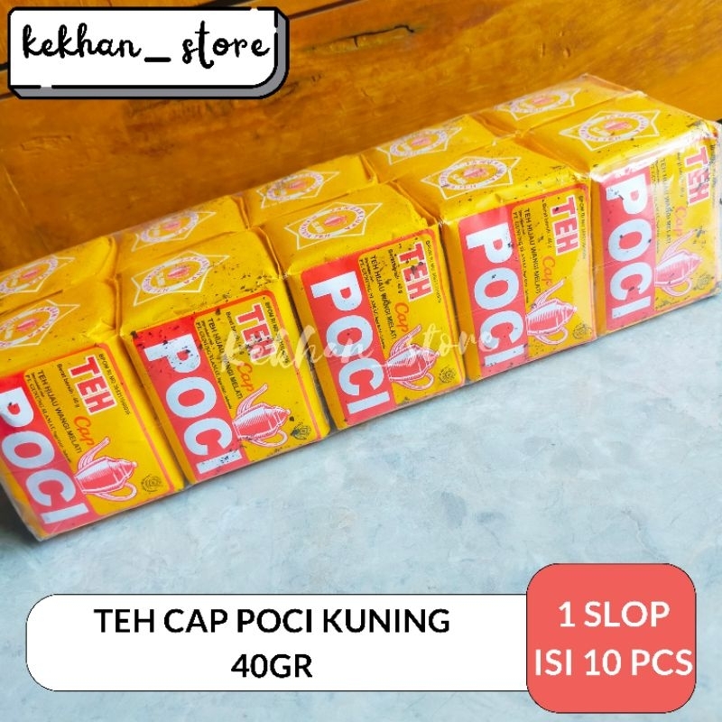 

Teh Tubruk Cap Poci Kuning 40gr 1 Slop isi 10pcs Teh Wangi