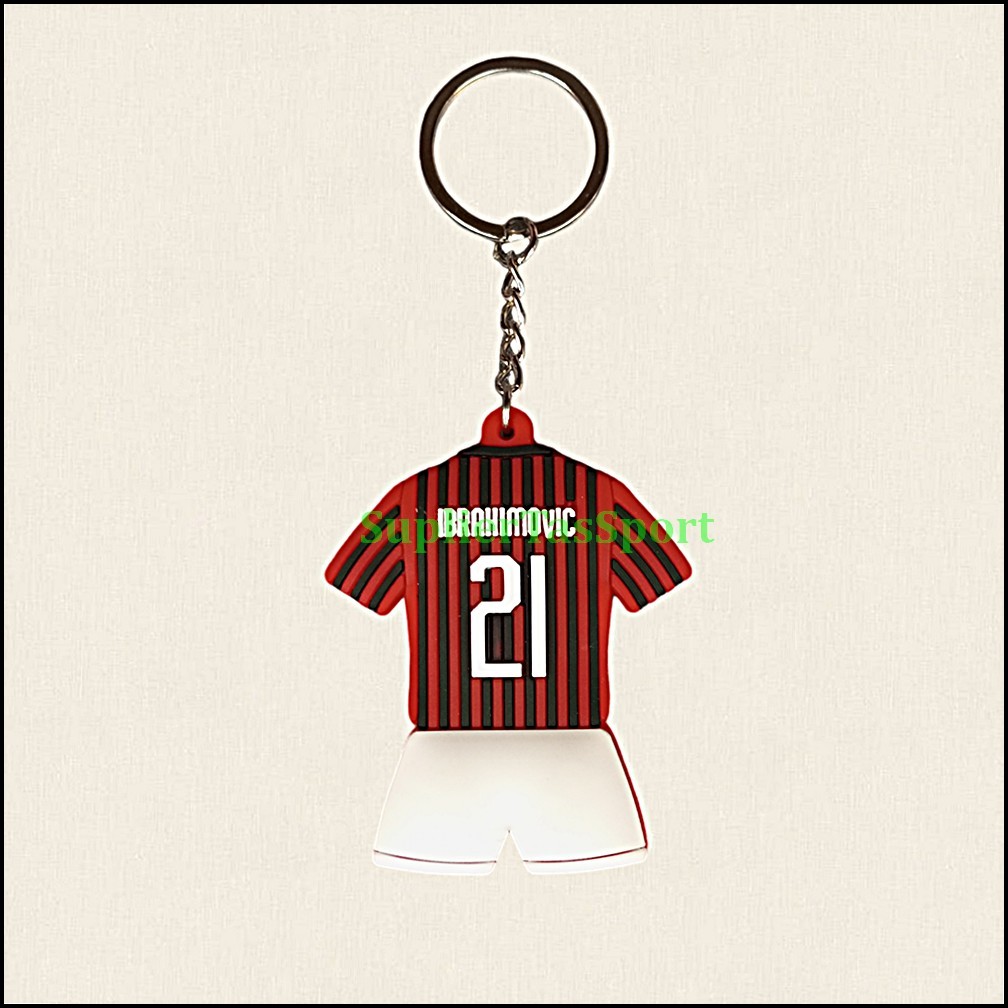 Keychain Karet Model Jersey Club Sepak Bola Dengan Nama Pemain Ibrahimovic