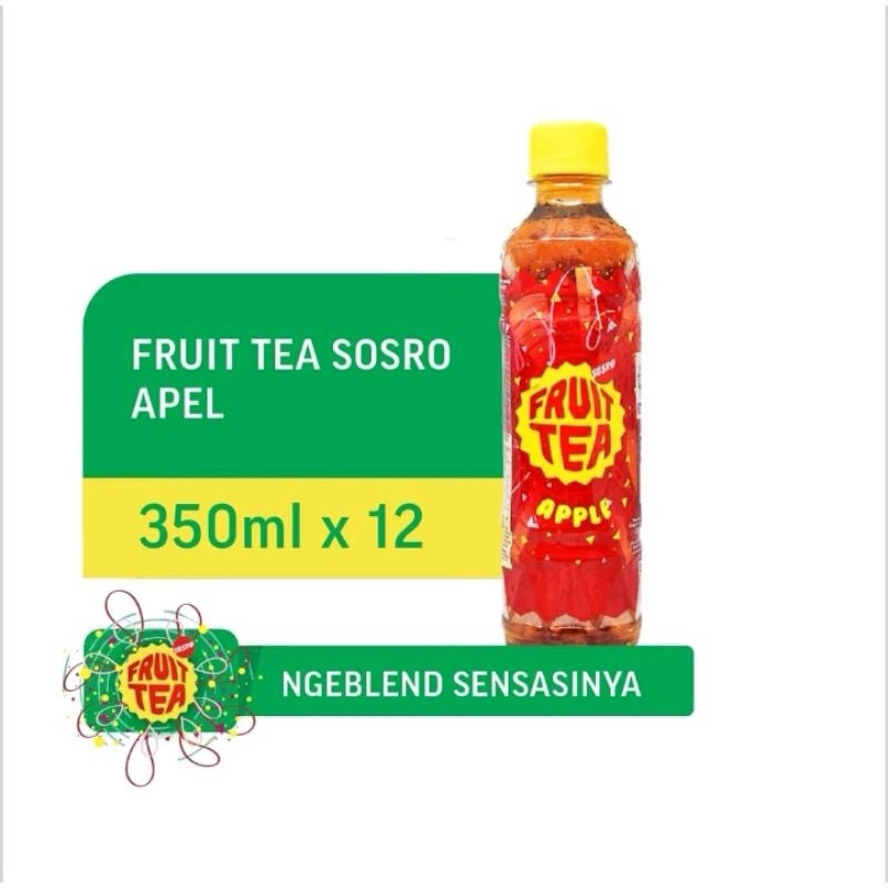 

FRUIT TEA BOTOL APEL APPLE 350 ML 1 KRAT 1 DUS ISI 12 BOTOL