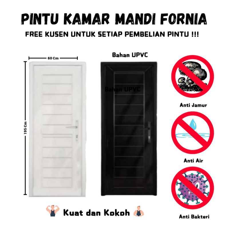 Pintu kamar mandi premium kokoh dan anti rayap pimtu kamar mandi free kusen