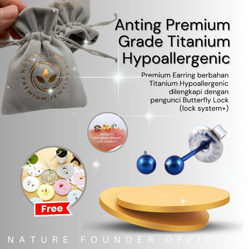 Anting Titanium / Titanium Earring / Anting Titanium Asli / Anting Hypoallergenic /Anting Titanium H