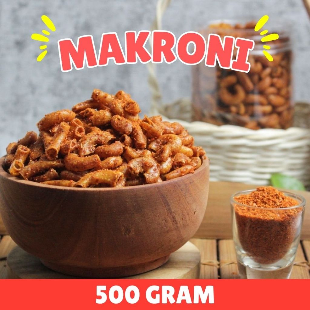 

500GR Makaroni Bantat Pedas Daun Jeruk - Makanan Ringan (Grosir)