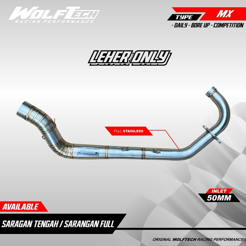 Header Leher Knalpot MX KING, MX NEW ,MX OLD ,Malaysia style