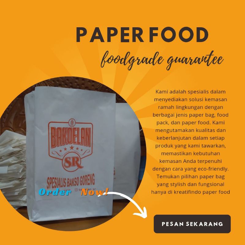 

kantong makanan / kantong kertas makanan / kantong fried chicken / kantong kertas roti / kantong paper bag