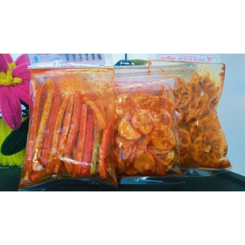 

10REBU 3PCS kerupk seblak JAAT, KERUPUK SEBLAK MAWAR, kerupuk SEBLAK BAWANG