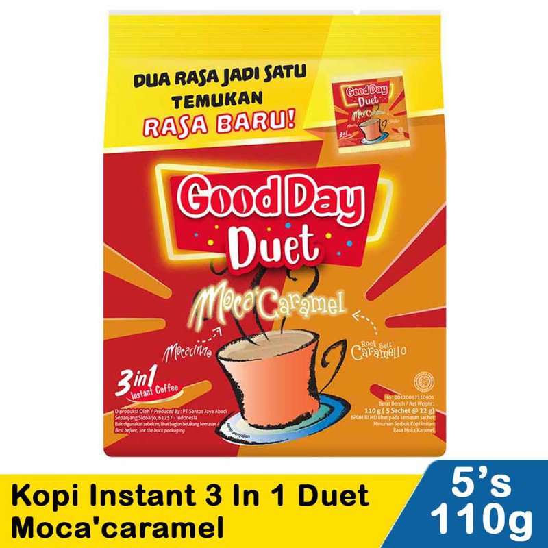 

Good Day Kopi Instant 3 In 1 Duet Moca'caramel 5X22G