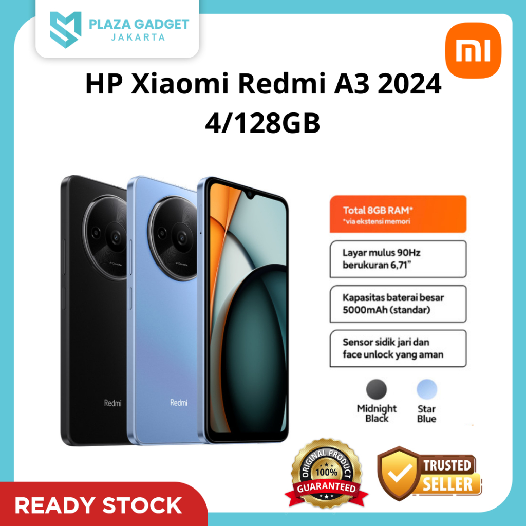 Handphone | HP Xiaomi Redmi A3 2024 4GB/128GB RAM 4GB ROM 128GB New Bnib Gransi Resmi 15 bulan