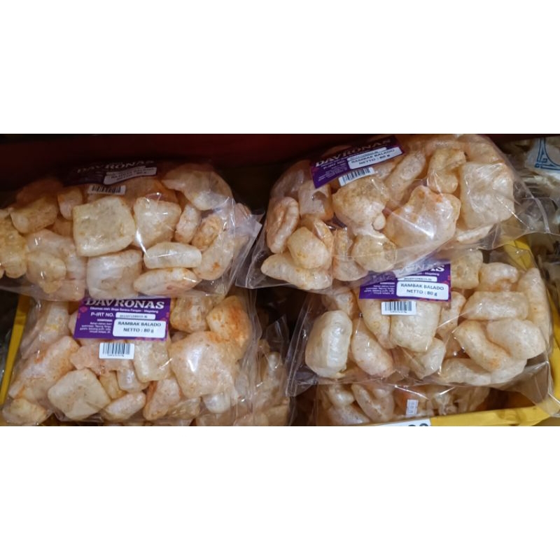 

Rambak Balado Davronas 80gr Camilan oleh-oleh khas Jogja Magelang Semarang Jateng DIY