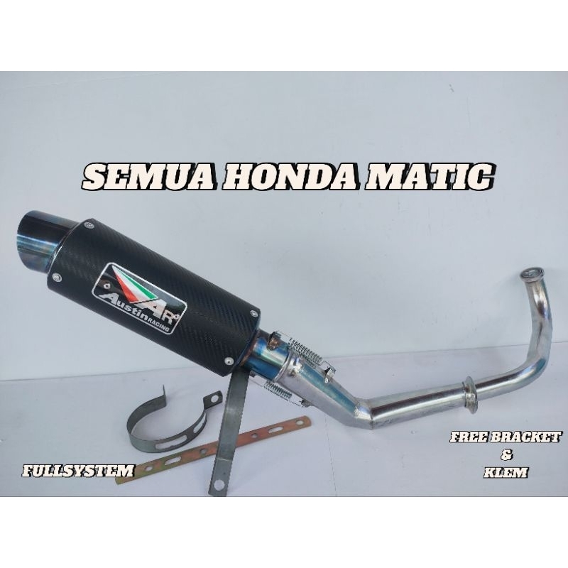 knalpot racing AUSTIN semua motor honda matic.beat karbu,beat pgm-fi,beat esp-fi,vario 110 karbu/tec