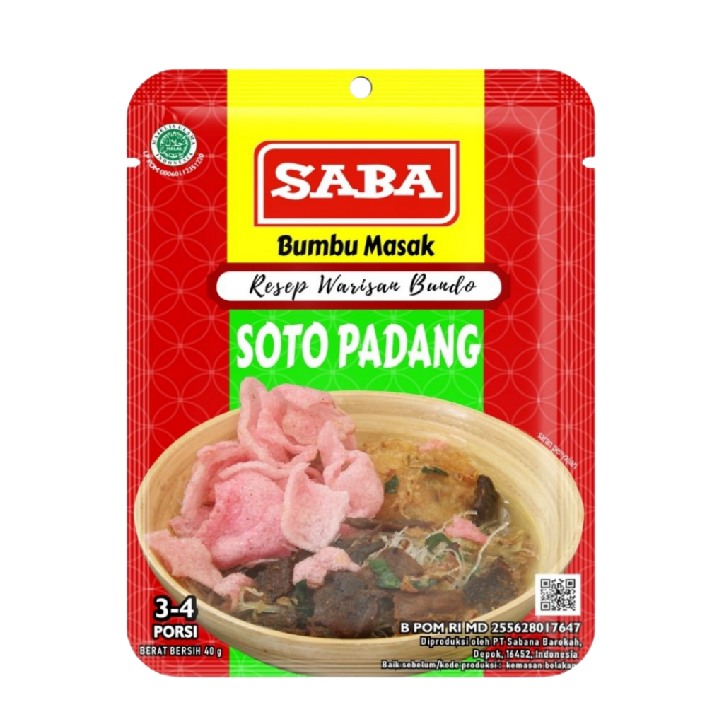 

SABA Bumbu Soto Padang 40 gram BPOM Khas Padang Alami Tanpa Pengawet