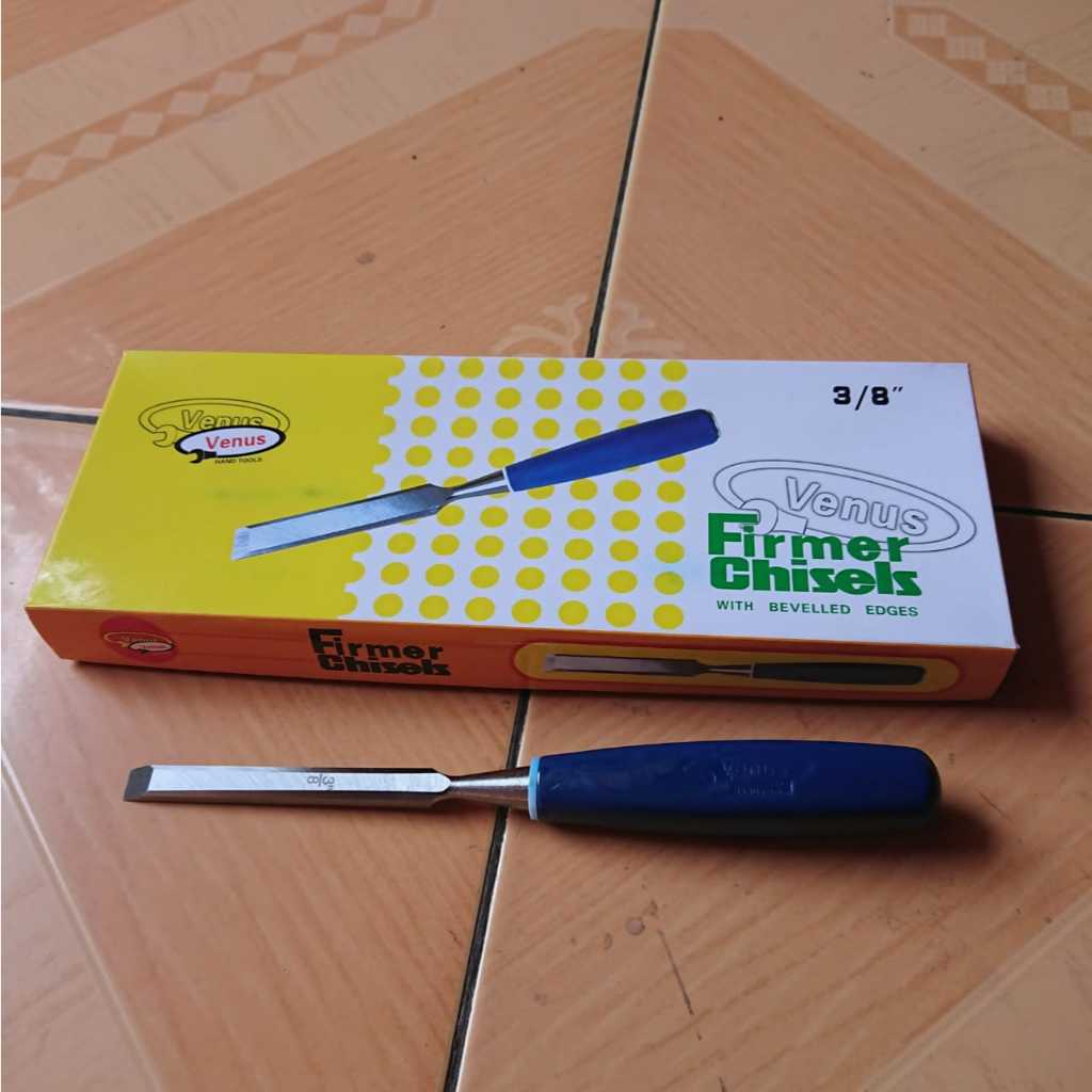 VENUS Pahat Kayu/Tatah Kayu/Tatah Ukir Kayu tajam Gagang Fiber 3/8" (1CM) Super Tajam