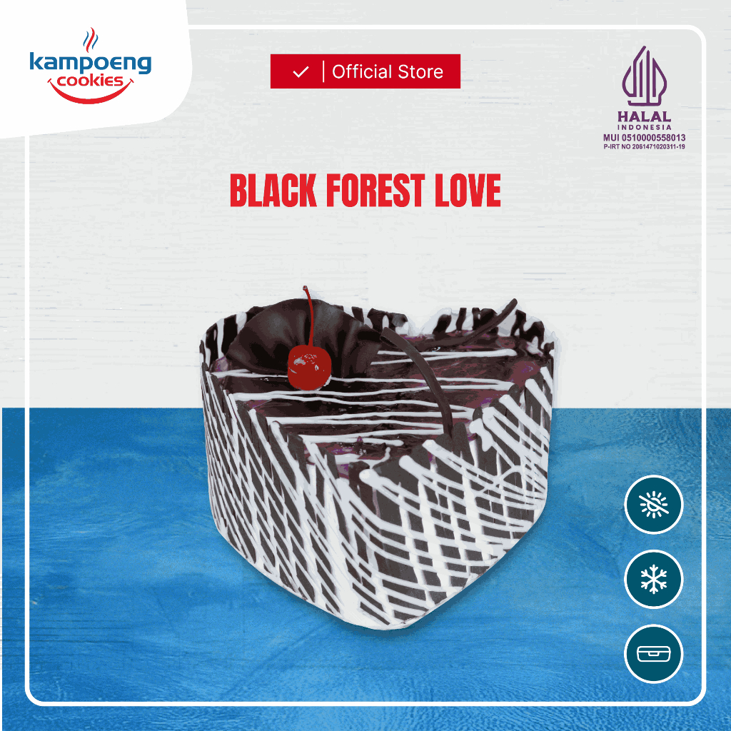 

Cake Ulang Tahun Black Forest Love Premium Cake Kampoeng Cookies Rasa Coklat Blueberry Berat 300 gr