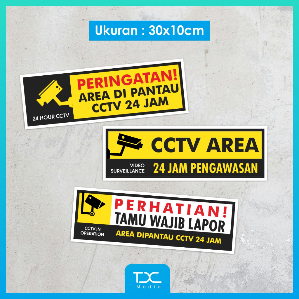 

Stiker Vynil Pantauan CCTV - Security Camera 24 jam
