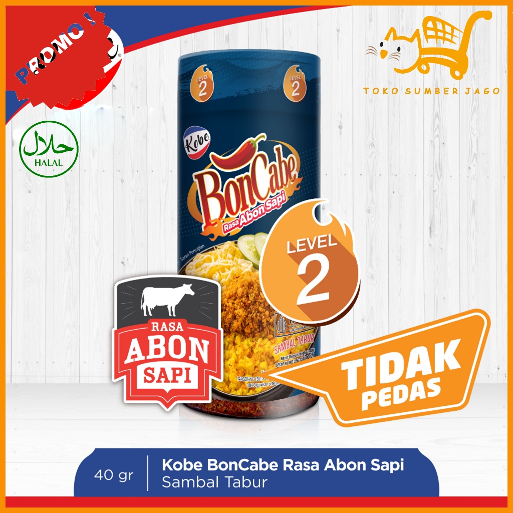 

Kobe BonCabe Rasa Abon Sapi Botol Level 2 - Abon Tabur 40gr