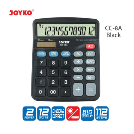 

Calculator Kalkulator Joyko CC-8A 12 Digits Check Correct