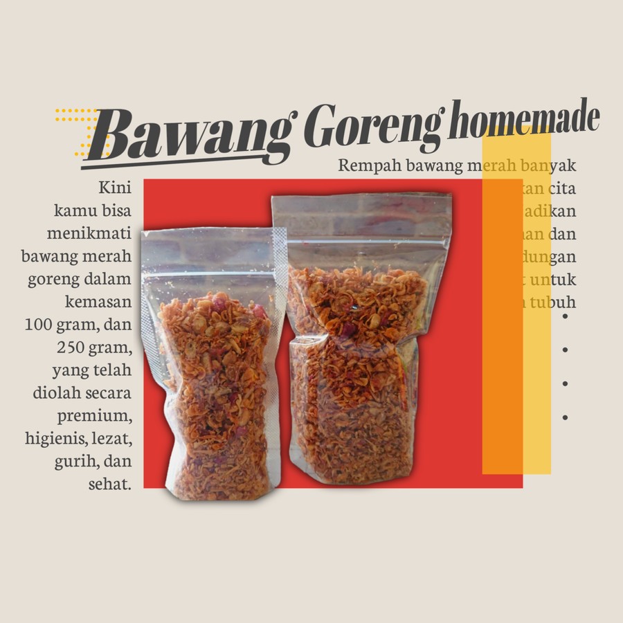 

PROMOSI, BAWANG GORENG ASLI - Repack 100gr/250gr/500gr/1Kg
