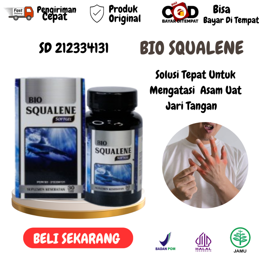Bio Squalene Suplemen Untuk Jari Tangan Sakit dan Kaku Obat Jari Tangan Kaku Kesemutan Obat Asam Ura