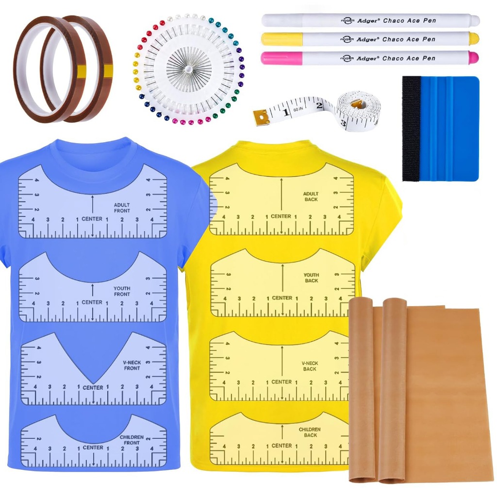 

7 PCS Penggaris Penjajaran T-Shirt Praktis untuk Memandu Fleksibel untuk Kerajinan Seni DIY