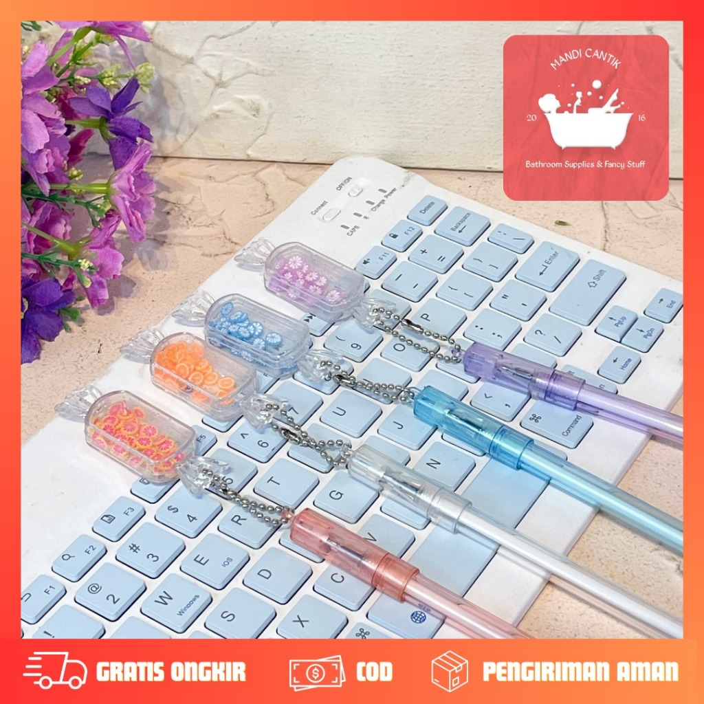 

Pulpen Gantungan Permen buah PG-1464 / Pulpen gantungan bentuk permen lucu manik / Pena pen gantung Candy fruits / pena pen gantung lucu / alat tulis sekolah unik / kado unik