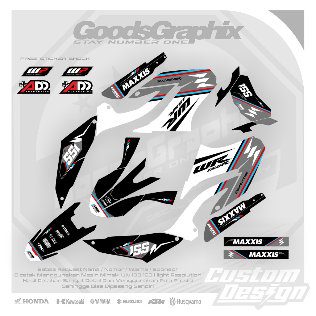Decal Yamaha Wr 155 Superglossy Premium - Decal Custom Wr 155