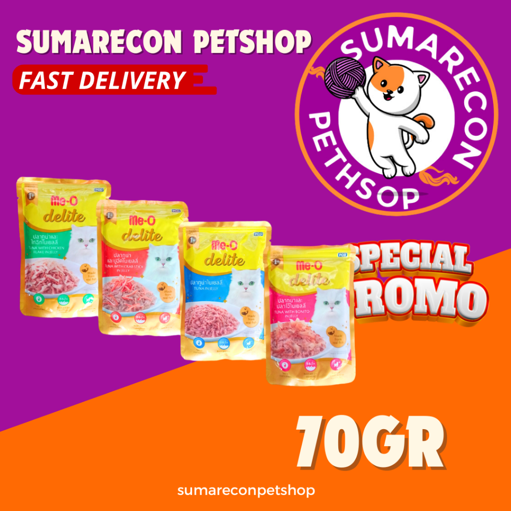 MEO delite pouch premium 70gr all variant meo wet food
