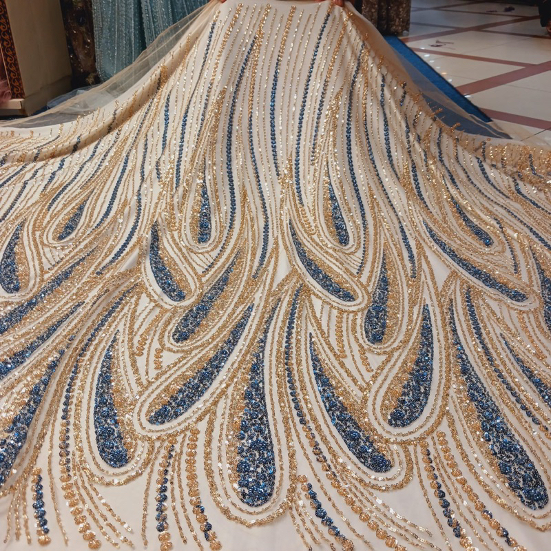 Bahan kain tulle full payet/kain mewah full payet/kebaya wanita