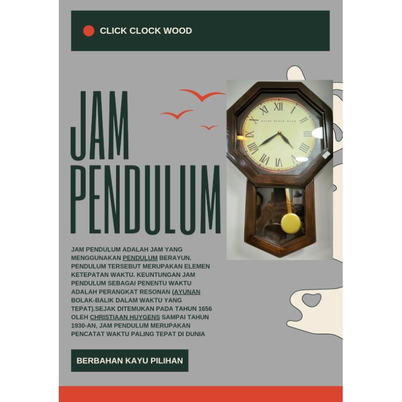 Jam Dinding Pendulum Bandul Kayu(Free ongkir)